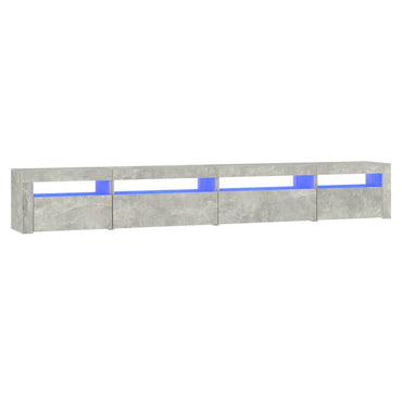 Meuble TV vidaXL avec lumières LED gris béton 270x35x40 cm