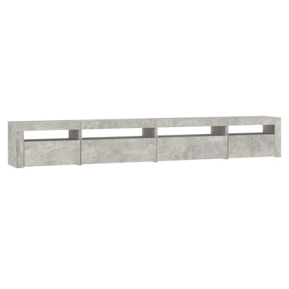 Meuble TV vidaXL avec lumières LED gris béton 270x35x40 cm