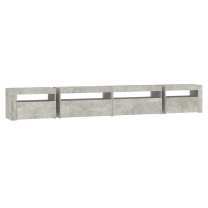 Meuble TV vidaXL avec lumières LED gris béton 270x35x40 cm