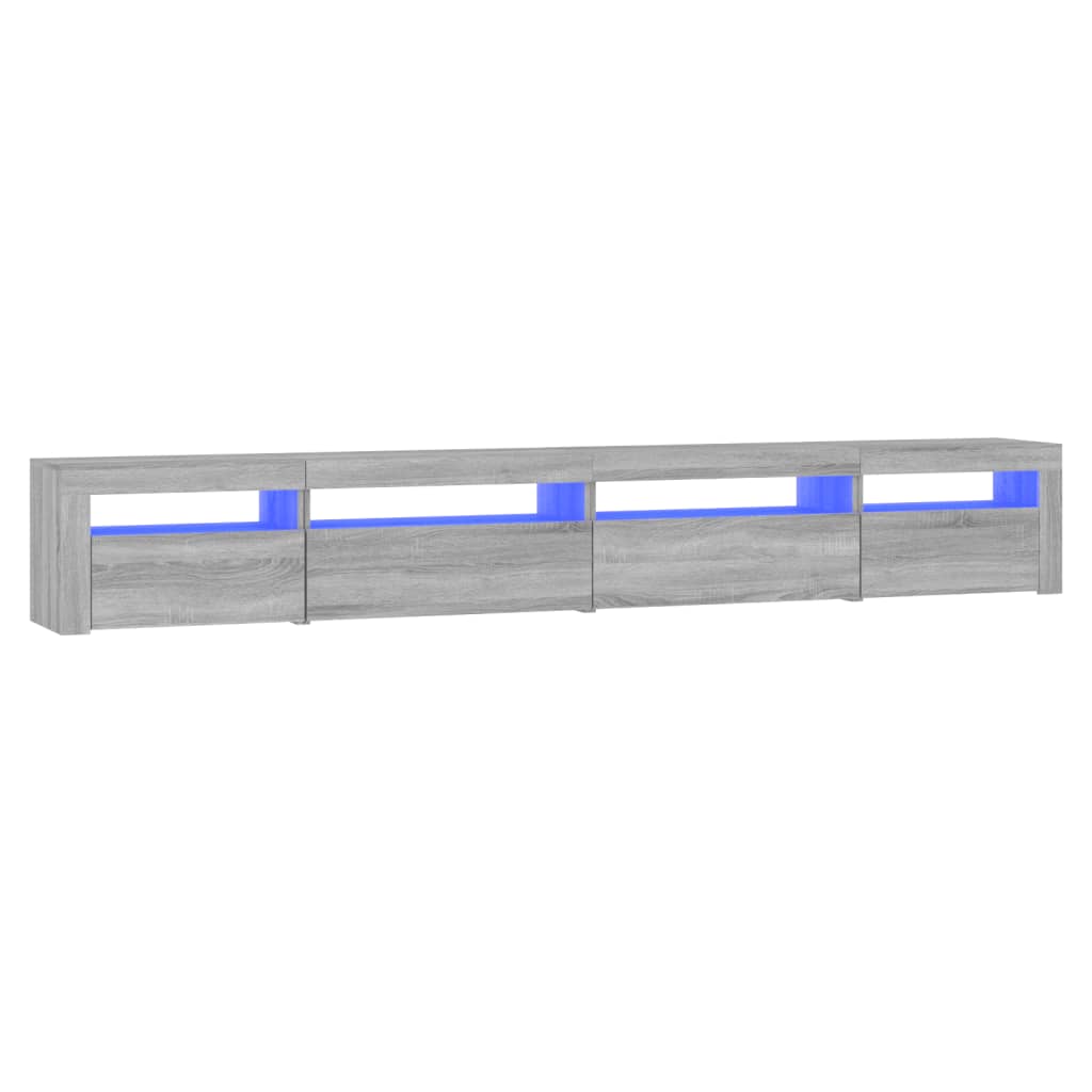 Meuble TV vidaXL avec lumières LED gris Sonoma 270x35x40 cm
