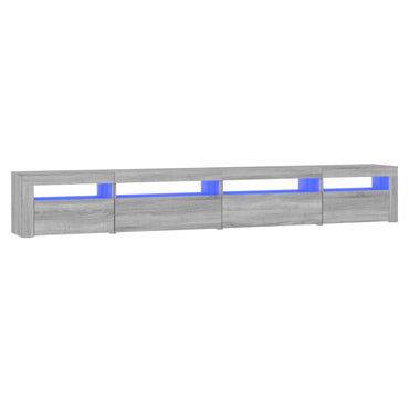 Meuble TV vidaXL avec lumières LED gris Sonoma 270x35x40 cm