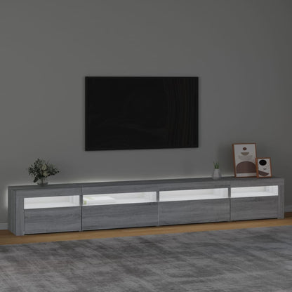 Meuble TV vidaXL avec lumières LED gris Sonoma 270x35x40 cm