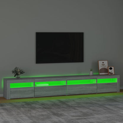Meuble TV vidaXL avec lumières LED gris Sonoma 270x35x40 cm