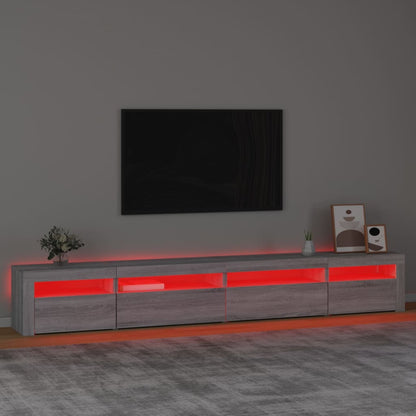 Meuble TV vidaXL avec lumières LED gris Sonoma 270x35x40 cm