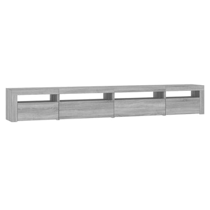 Meuble TV vidaXL avec lumières LED gris Sonoma 270x35x40 cm