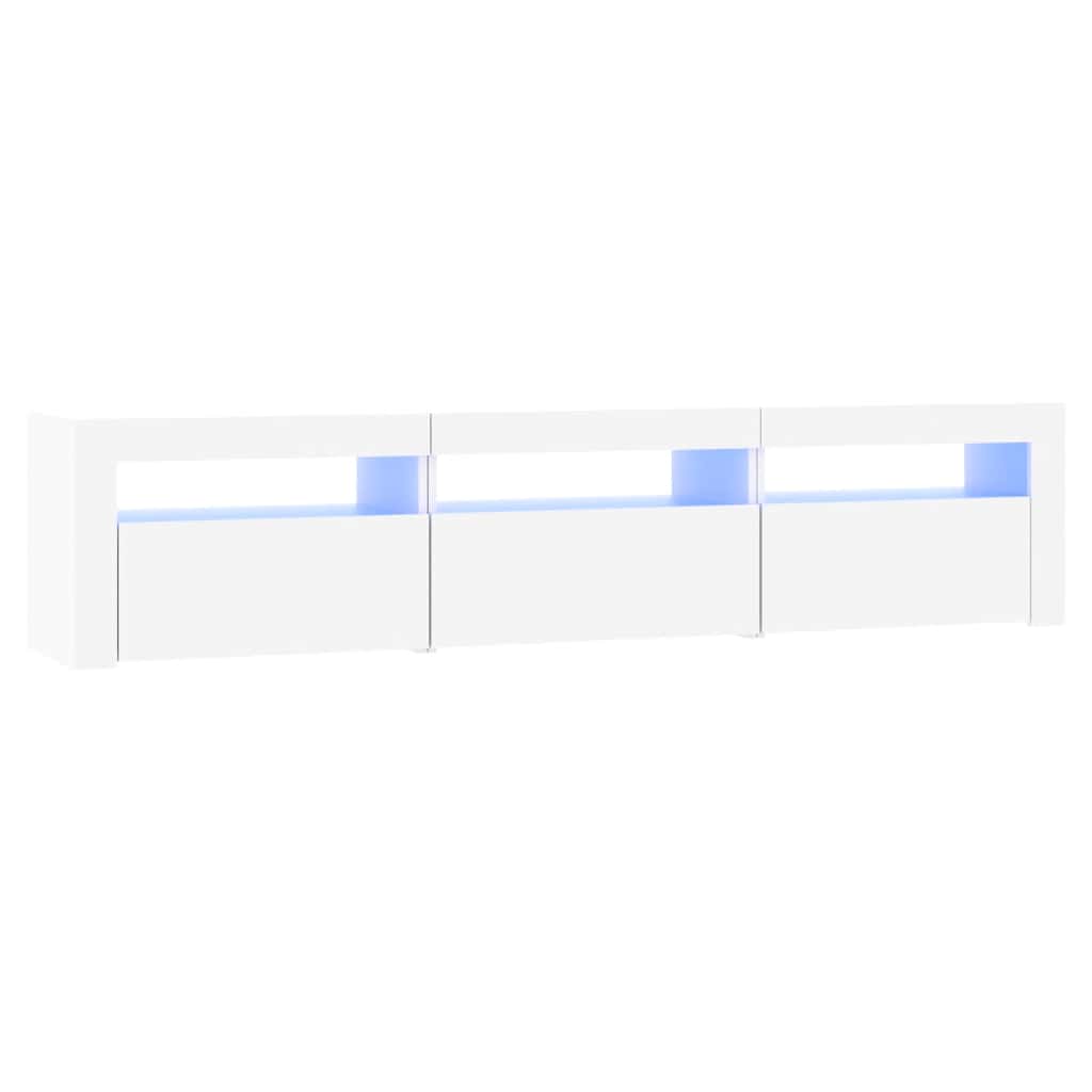 Meuble TV vidaXL avec lumières LED Blanc 180x35x40 cm