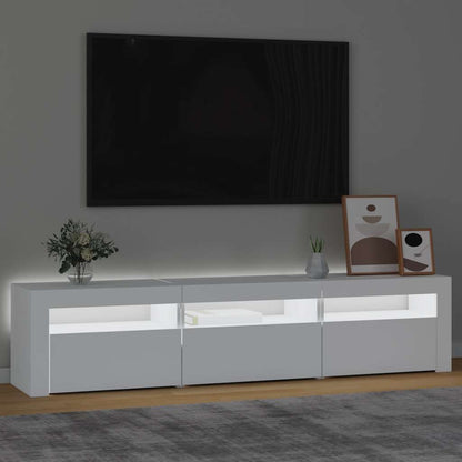 Meuble TV vidaXL avec lumières LED Blanc 180x35x40 cm