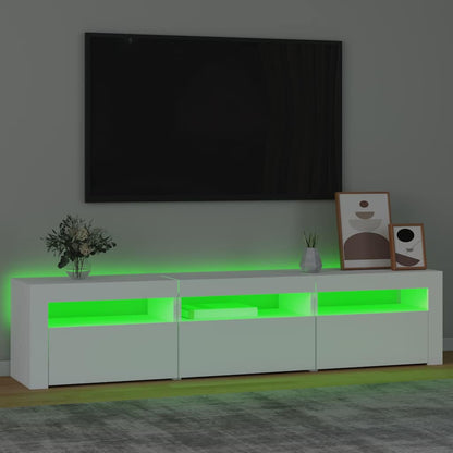 Meuble TV vidaXL avec lumières LED Blanc 180x35x40 cm