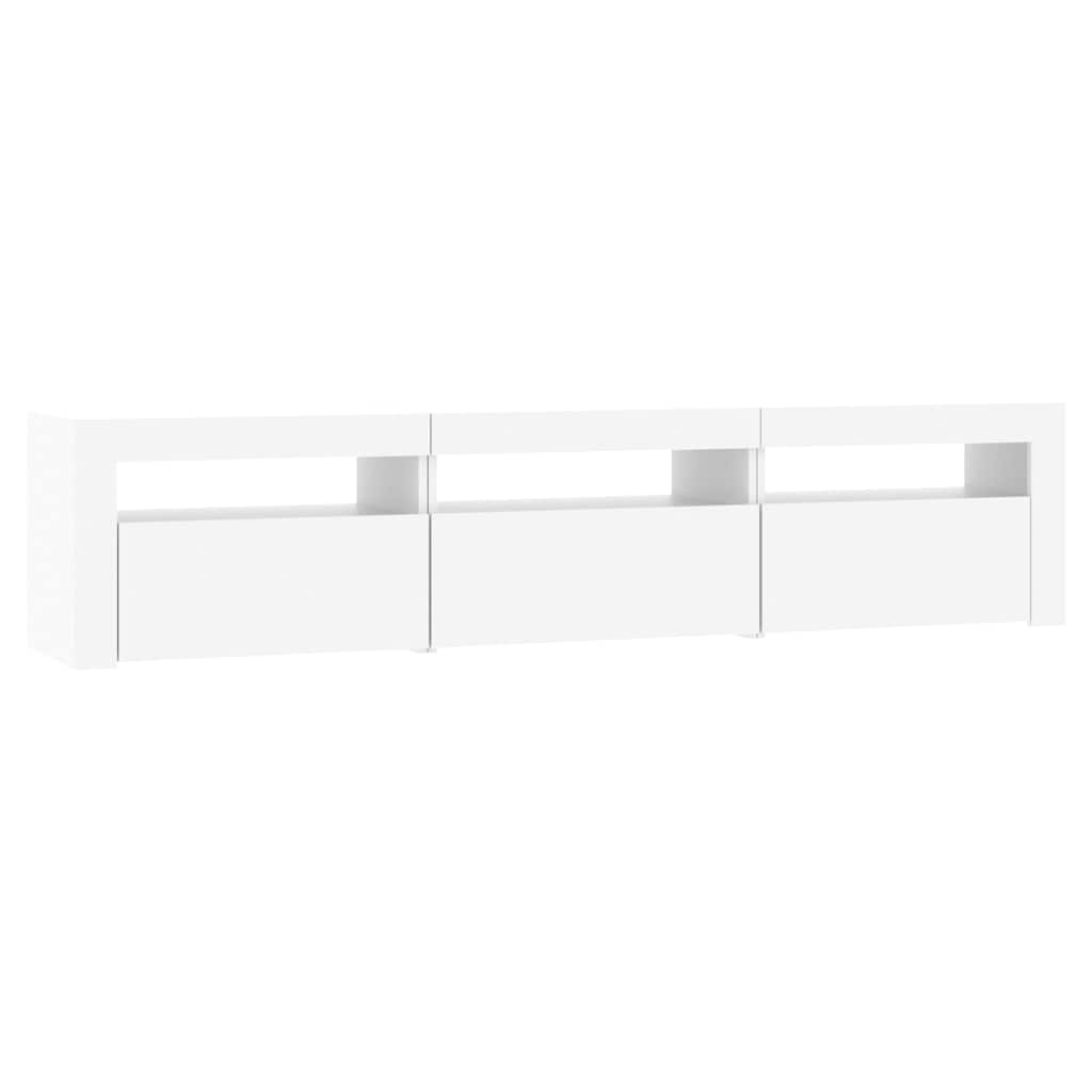 Meuble TV vidaXL avec lumières LED Blanc 180x35x40 cm