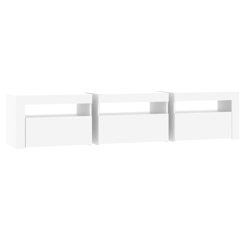 Meuble TV vidaXL avec lumières LED Blanc 180x35x40 cm