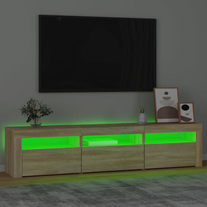 vidaXL TV-Schrank mit LED-Leuchten Sonoma-Eiche 180x35x40 cm