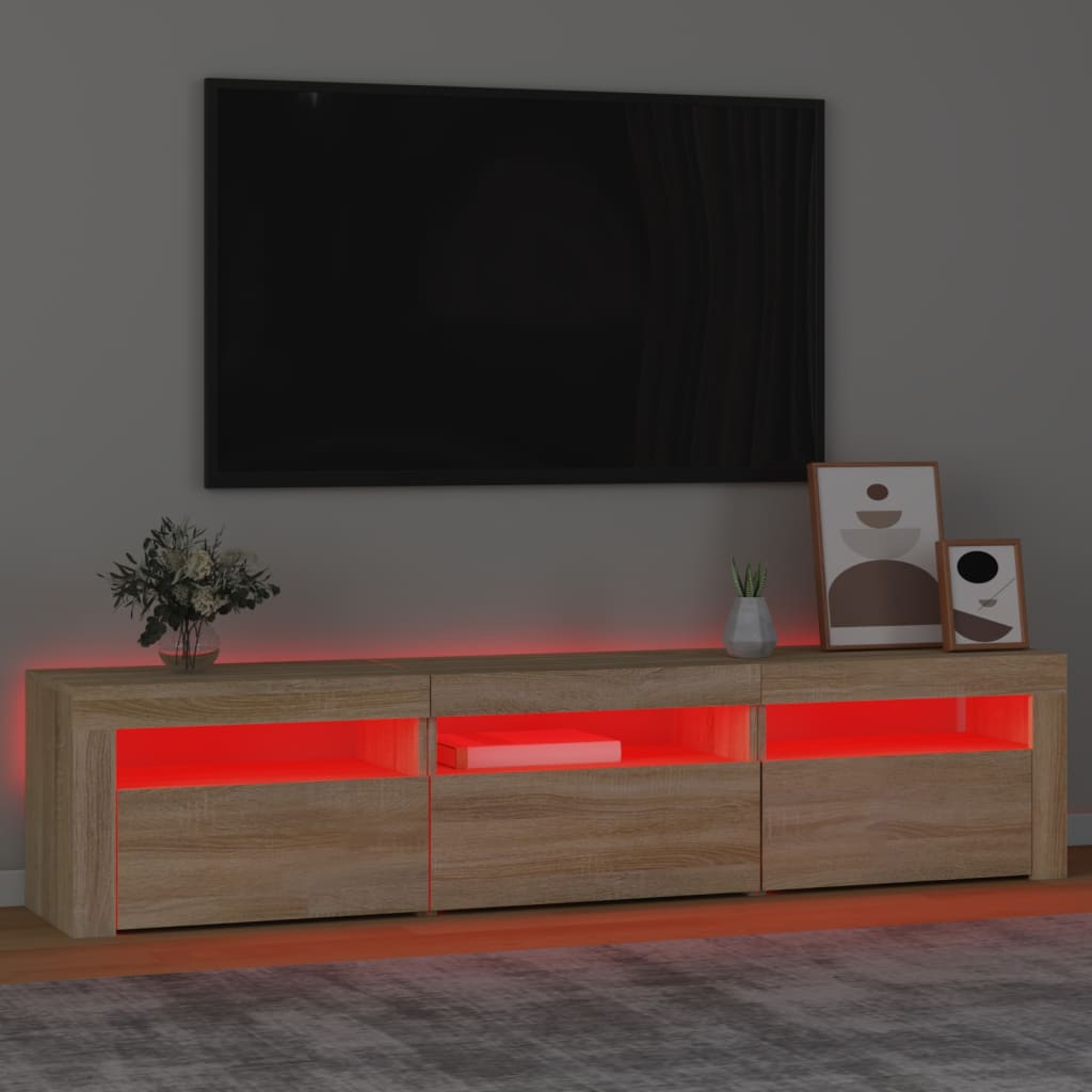 vidaXL TV-Schrank mit LED-Leuchten Sonoma-Eiche 180x35x40 cm