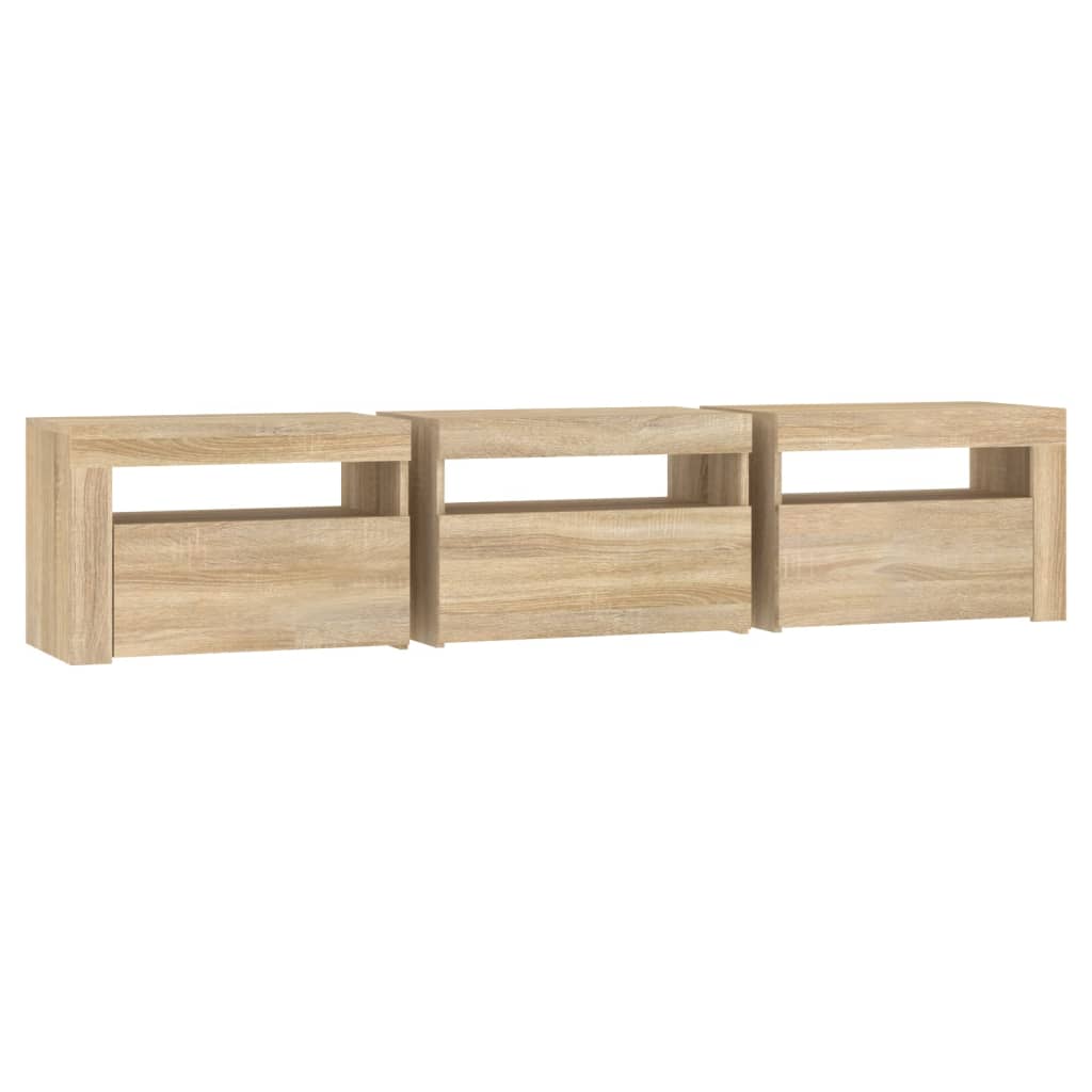 vidaXL TV-Schrank mit LED-Leuchten Sonoma-Eiche 180x35x40 cm