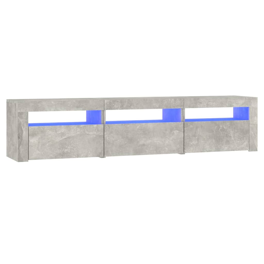 Meuble TV vidaXL avec lumières LED gris béton 180x35x40 cm