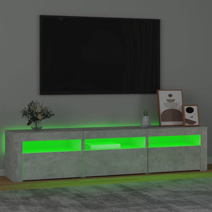 Meuble TV vidaXL avec lumières LED gris béton 180x35x40 cm