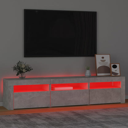 Meuble TV vidaXL avec lumières LED gris béton 180x35x40 cm