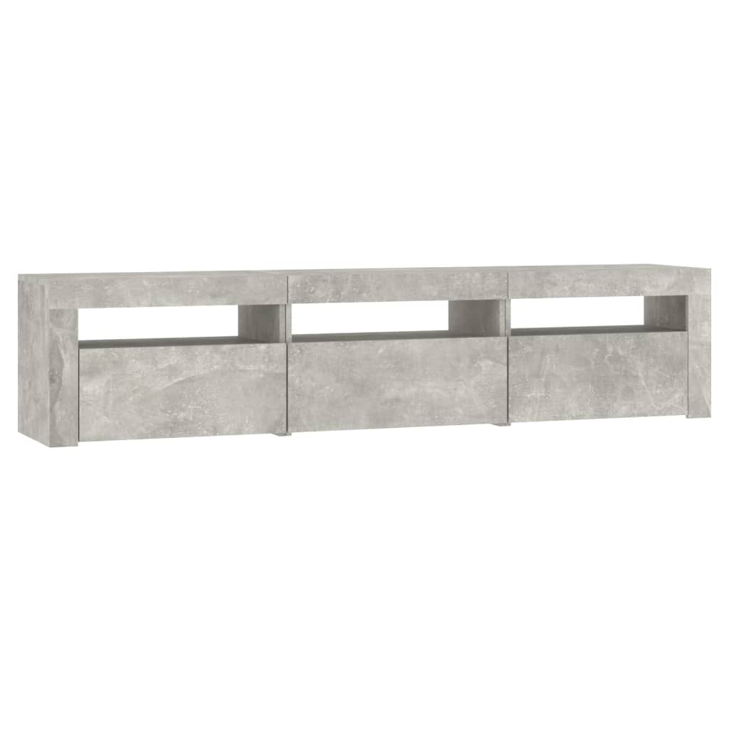 Meuble TV vidaXL avec lumières LED gris béton 180x35x40 cm