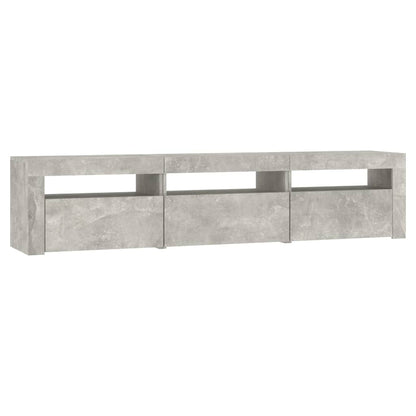Meuble TV vidaXL avec lumières LED gris béton 180x35x40 cm