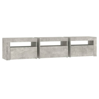 Meuble TV vidaXL avec lumières LED gris béton 180x35x40 cm
