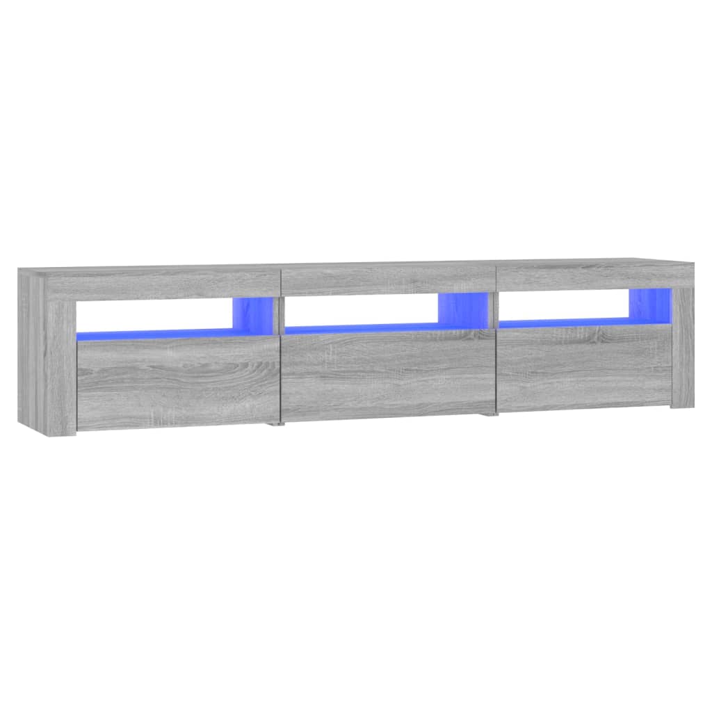 Meuble TV vidaXL avec lumières LED gris Sonoma 180x35x40 cm