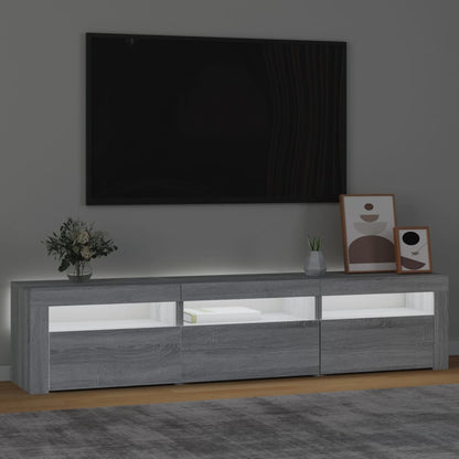Meuble TV vidaXL avec lumières LED gris Sonoma 180x35x40 cm