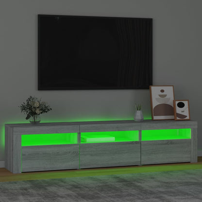 Meuble TV vidaXL avec lumières LED gris Sonoma 180x35x40 cm