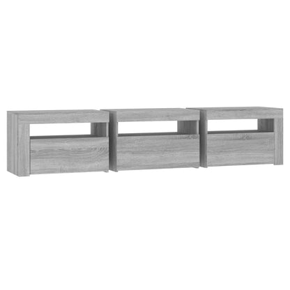 Meuble TV vidaXL avec lumières LED gris Sonoma 180x35x40 cm