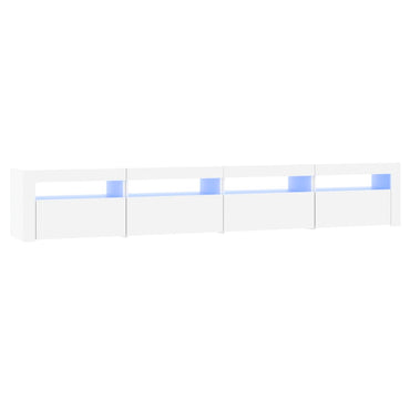 Meuble TV vidaXL avec lumières LED Blanc 240x35x40 cm