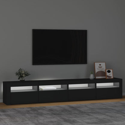 Meuble TV vidaXL avec lumières LED noir 240x35x40 cm