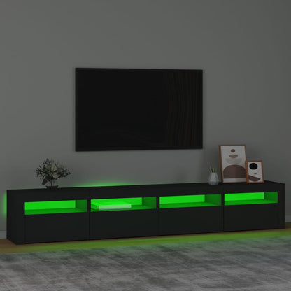 Meuble TV vidaXL avec lumières LED noir 240x35x40 cm