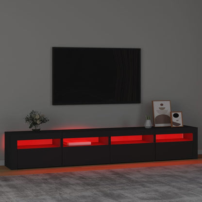 Meuble TV vidaXL avec lumières LED noir 240x35x40 cm