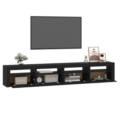 Meuble TV vidaXL avec lumières LED noir 240x35x40 cm