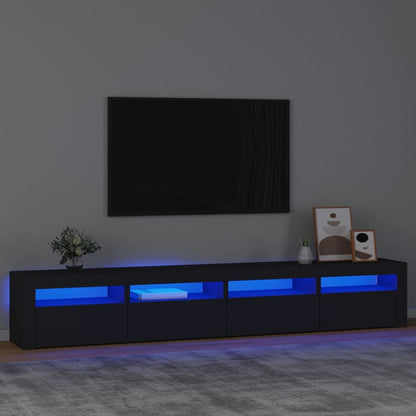 Meuble TV vidaXL avec lumières LED noir 240x35x40 cm