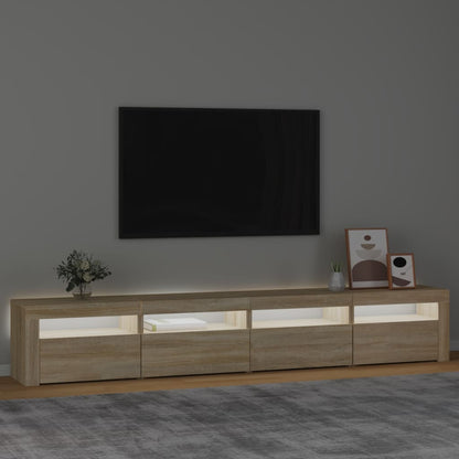 vidaXL TV-Schrank mit LED-Leuchten Sonoma-Eiche 240x35x40 cm