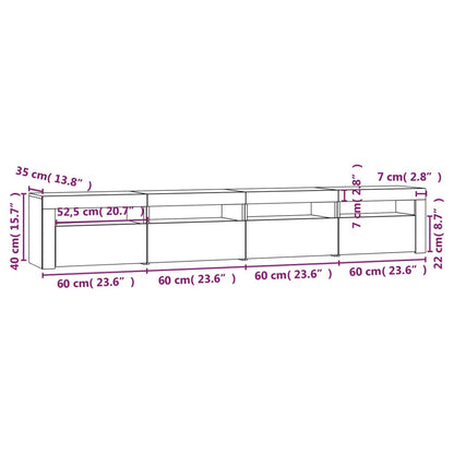vidaXL TV-Schrank mit LED-Leuchten Sonoma-Eiche 240x35x40 cm