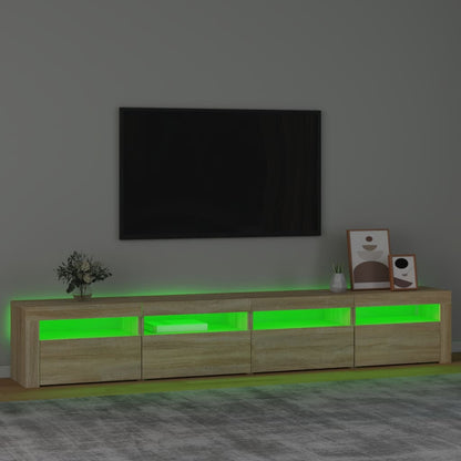 vidaXL TV-Schrank mit LED-Leuchten Sonoma-Eiche 240x35x40 cm