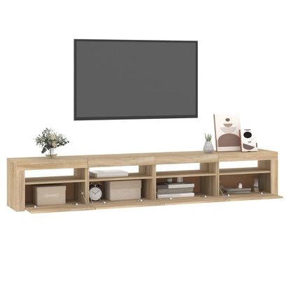 vidaXL TV-Schrank mit LED-Leuchten Sonoma-Eiche 240x35x40 cm