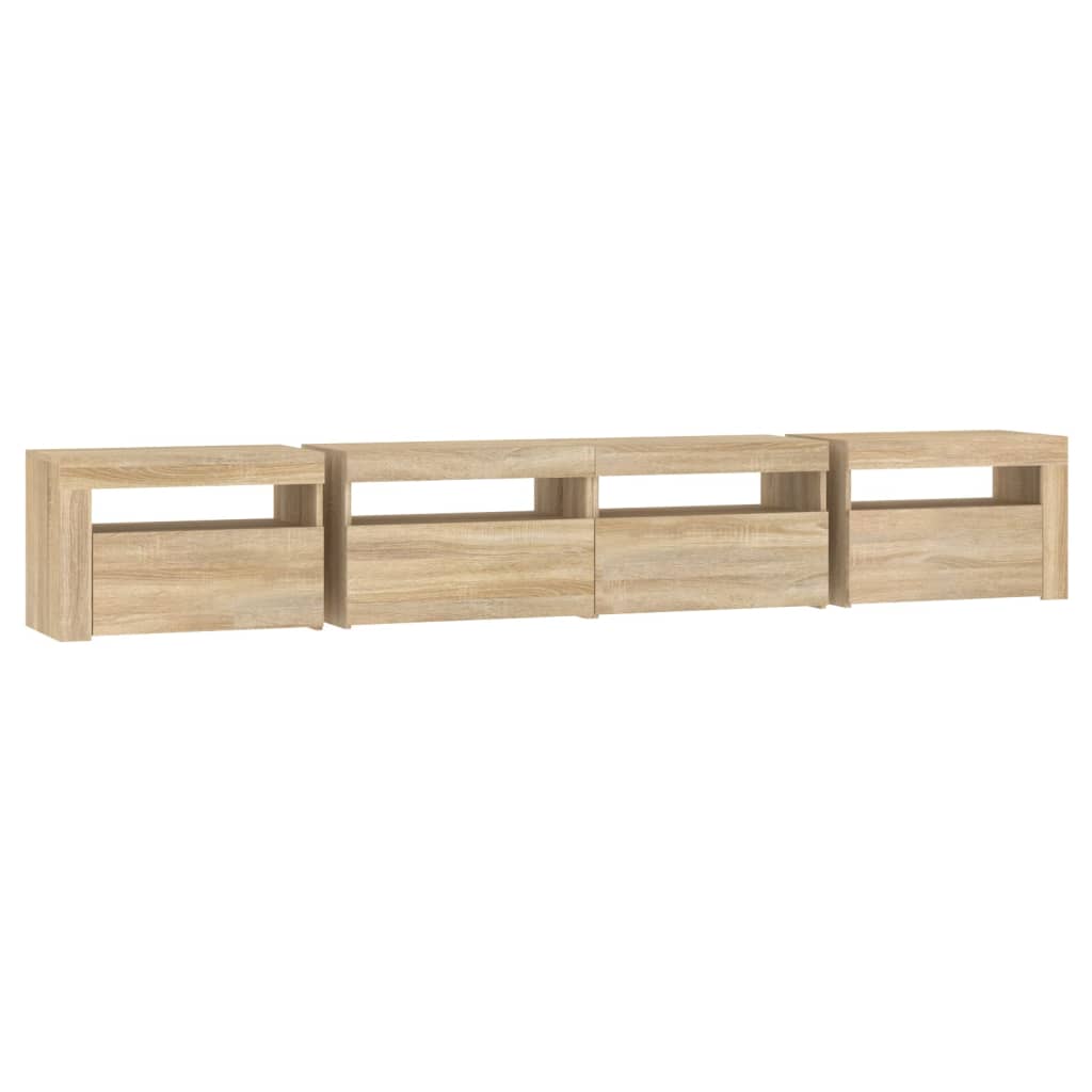 vidaXL TV-Schrank mit LED-Leuchten Sonoma-Eiche 240x35x40 cm
