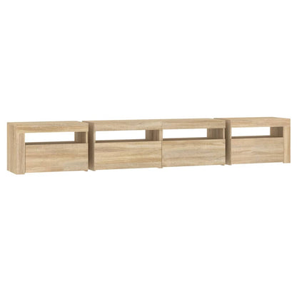 vidaXL TV-Schrank mit LED-Leuchten Sonoma-Eiche 240x35x40 cm