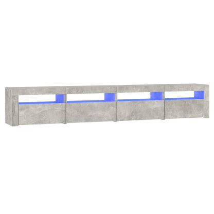 Meuble TV vidaXL avec lumières LED gris béton 240x35x40 cm