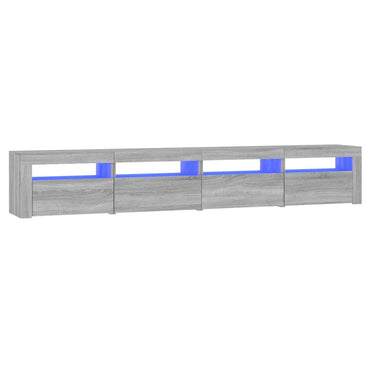Meuble TV vidaXL avec lumières LED gris Sonoma 240x35x40 cm