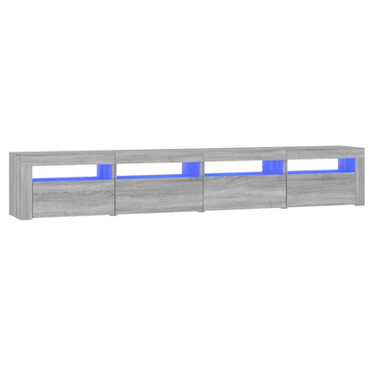 Meuble TV vidaXL avec lumières LED gris Sonoma 240x35x40 cm