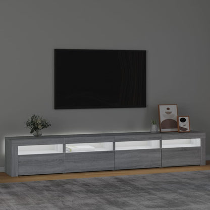 Meuble TV vidaXL avec lumières LED gris Sonoma 240x35x40 cm