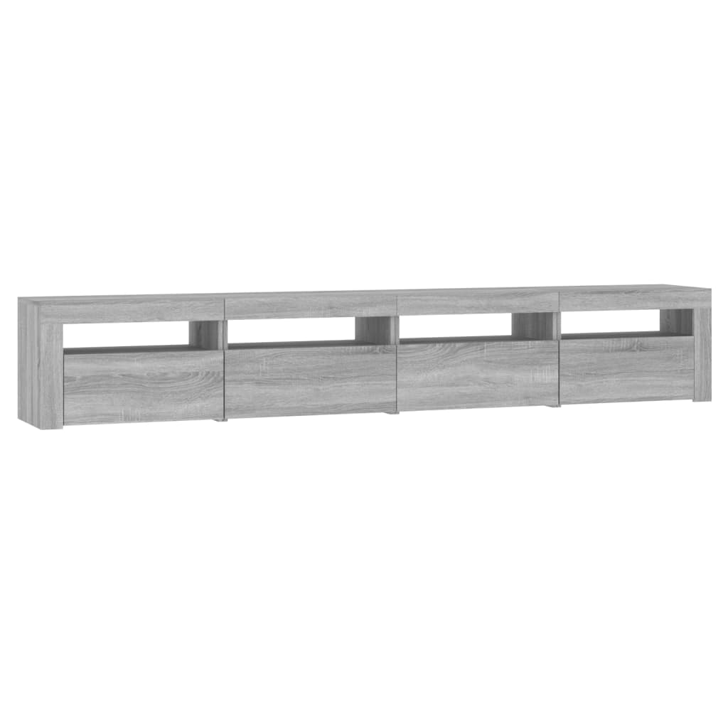 Meuble TV vidaXL avec lumières LED gris Sonoma 240x35x40 cm
