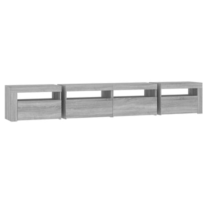 Meuble TV vidaXL avec lumières LED gris Sonoma 240x35x40 cm