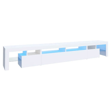vidaXL Meuble TV avec lumières LED Blanc 260x36,5x40 cm