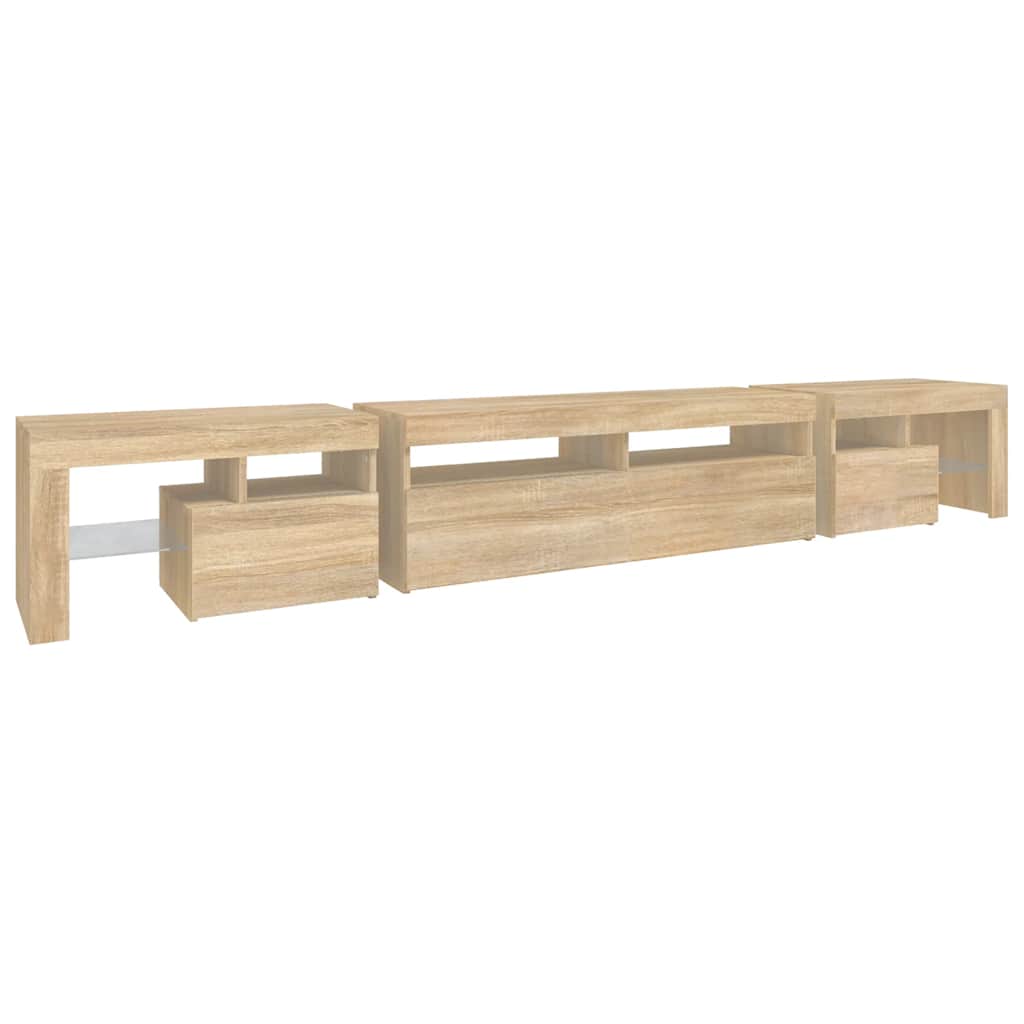 vidaXL TV-Schrank mit LED-Leuchten Sonoma-Eiche 260x36,5x40 cm