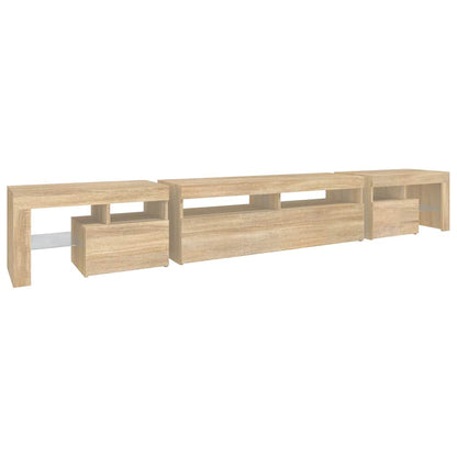 vidaXL TV-Schrank mit LED-Leuchten Sonoma-Eiche 260x36,5x40 cm
