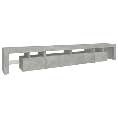 vidaXL TV-Schrank mit LED-Leuchten Betongrau 260x36,5x40 cm