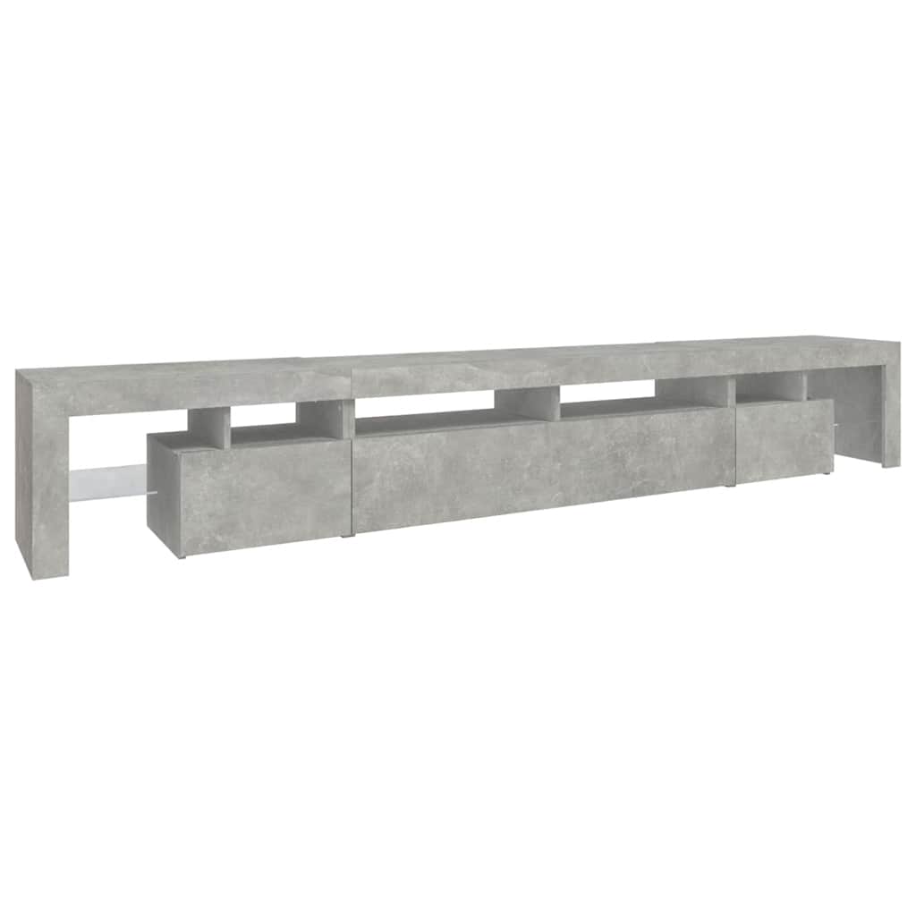 vidaXL TV-Schrank mit LED-Leuchten Betongrau 260x36,5x40 cm
